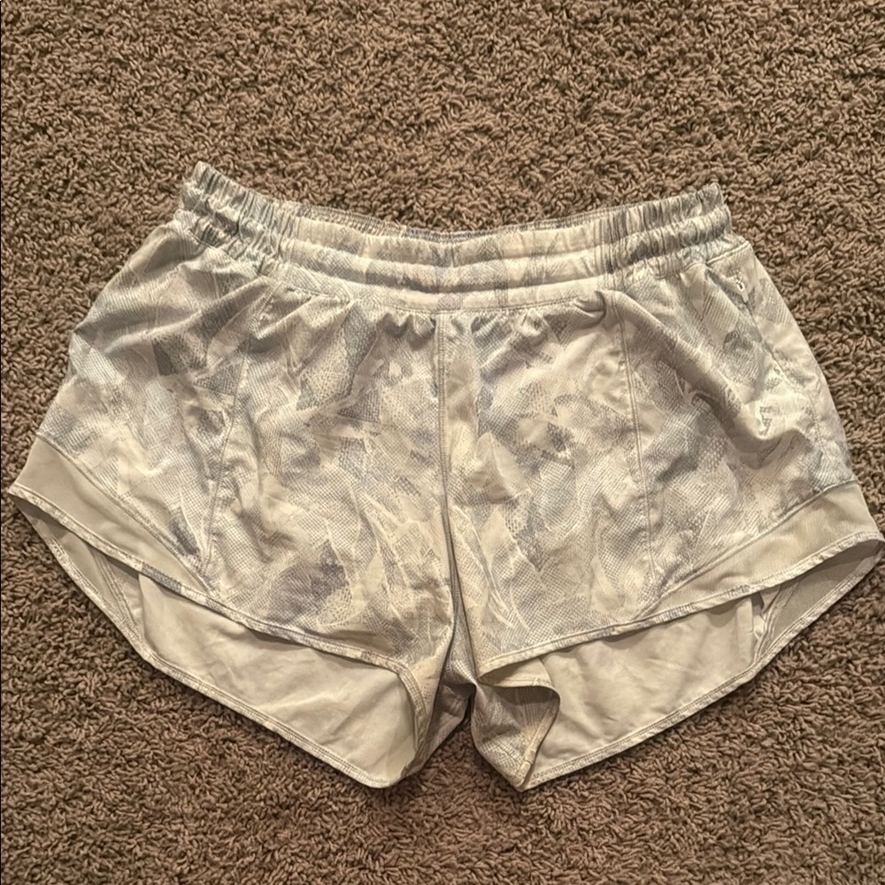 Cream Pattern Shorts